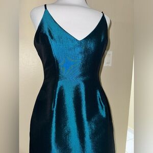 SMALL USED ONCE! Beautiful dark blue dress purchased at local boutique